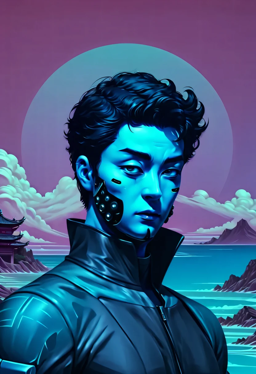 vaporwave怪诞美学,High saturation color,David bust sculpture head and body separated, double contact, 商品ocean报,High saturation color,futuristic city, English title,fantasy, matrix, desert, ocean, Chinese pavilions,Retro screen close-up,coconut tree,24th century,Strong psychedelic colors and retro-future decadence,distressed and stylized, illusory、Collage、No order,dystopian、Lo-Fi、sample fusion jazigital、chiptune、Fault art、futuristic、High quality、dematerialized art、retro tech、Surrealism,vaporwave nostalgia, very vaporwave, maximalist vaporwave, vaporwave, vaporwave!, vaporwave aesthetics, cyberpunk vaporwave, 90s aesthetic, vaporwave art, 90s aesthetic, 90's aesthetic, hip hop vaporwave, vaporwave aesthetic, vaporwave cartoon,