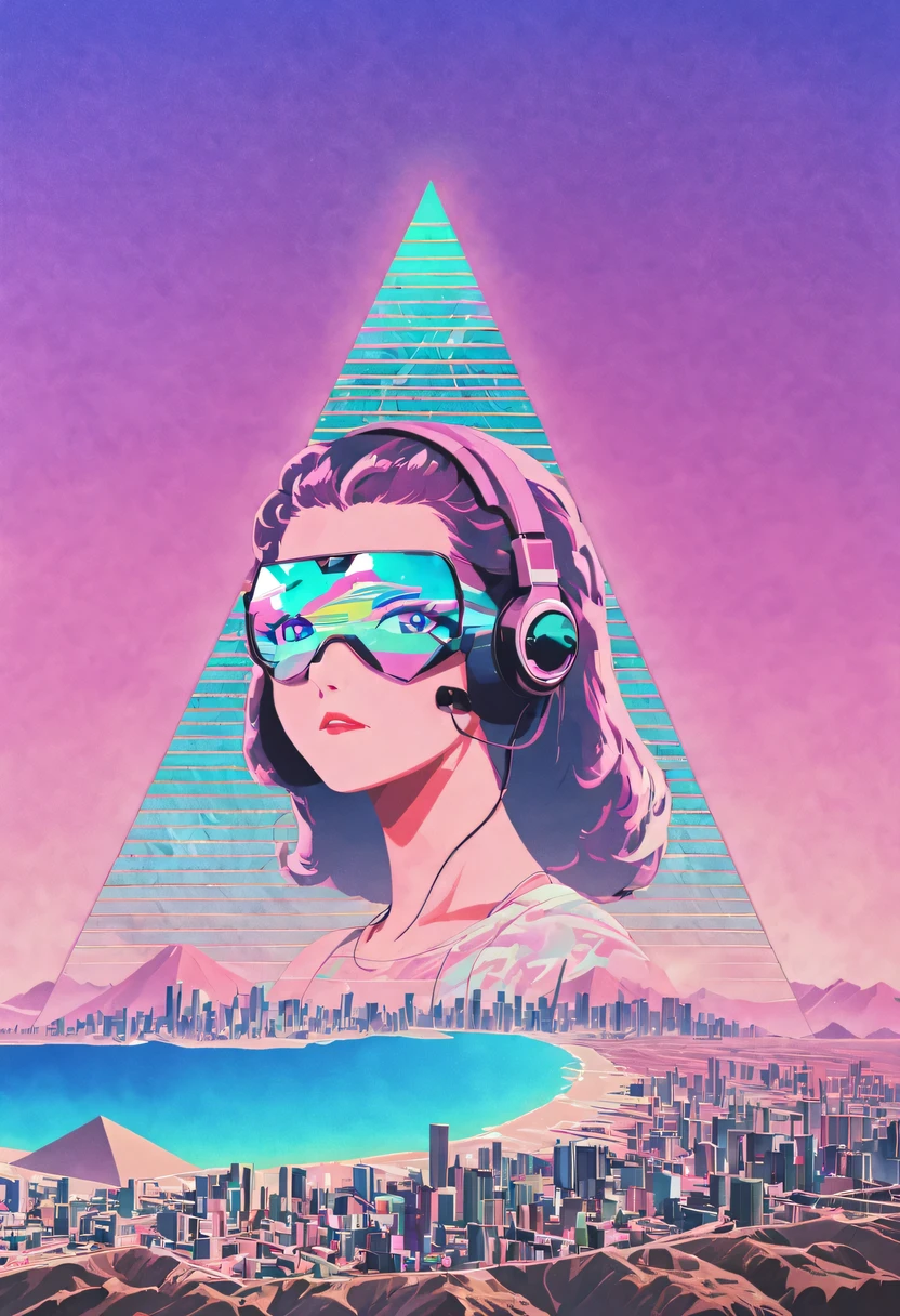 vaporwave怪诞美学,High saturation color,David bust sculpture head and body separated,  double contact, 商品ocean报,High saturation color,futuristic city, English title，fantasy, matrix, desert, ocean, pyramid,Retro screen close-up,coconut tree,24th century,Strong psychedelic colors and retro-future decadence,distressed and stylized, illusory、Collage、No order，dystopian、Lo-Fi、sample fusion jazigital、chiptune、Fault art、futuristic、High quality、dematerialized art、retro tech、Surrealism,vaporwave nostalgia, very vaporwave, maximalist vaporwave, vaporwave, vaporwave!, vaporwave aesthetics, cyberpunk vaporwave, 90s aesthetic, vaporwave art, 90s aesthetic, 90's aesthetic, hip hop vaporwave, vaporwave aesthetic, vaporwave cartoon,