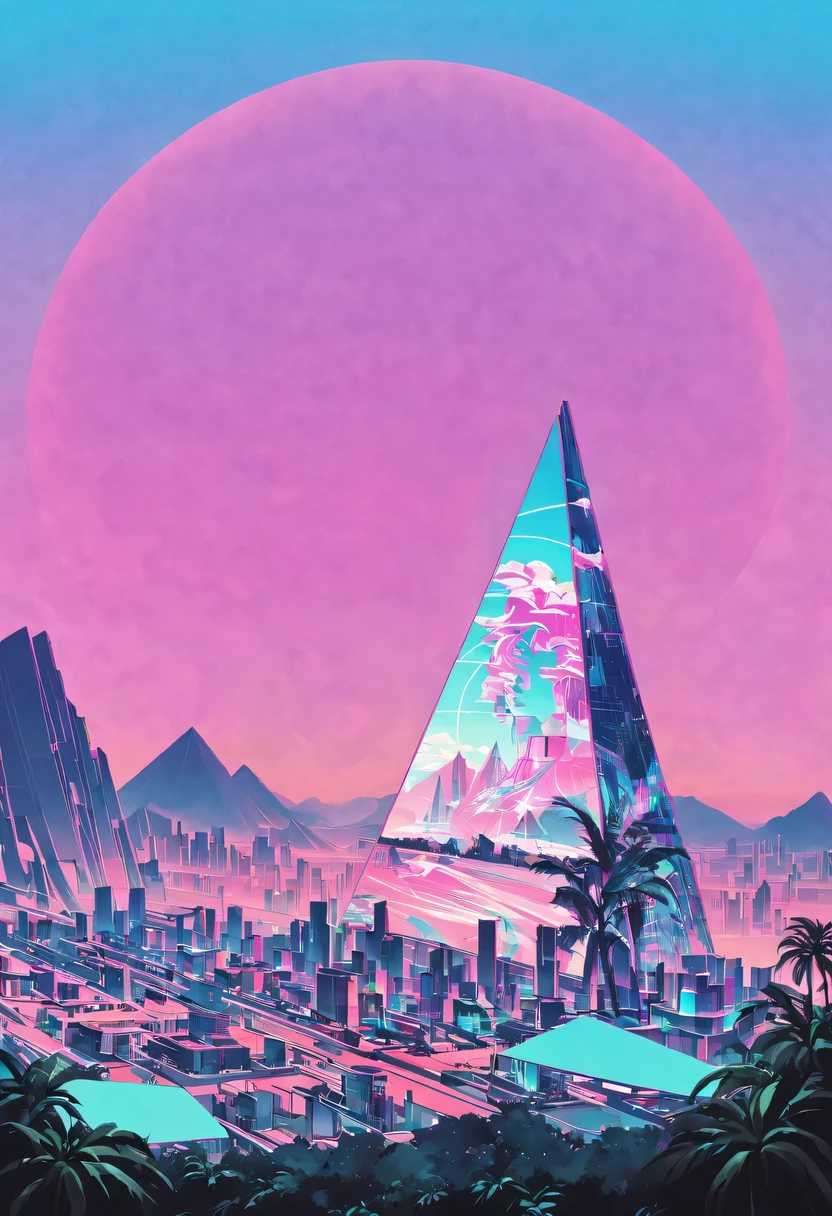 The head and body are separate, David sculpture interior, double contact, 商品ocean报,High saturation color,cyberpunk city in background, Ink punk, Colorful neon lights,futuristic city, English title,fantasy, matrix, desert, ocean, pyramid,Screen close-up,coconut tree, 24th century,Strong psychedelic colors and retro-future decadence,distressed and stylized, illusory、Collage、No order,dystopian、Lo-Fi、sample fusion jazigital、chiptune、Fault art、futuristic、High quality、dematerialized art、retro tech、Surrealism,vaporwave nostalgia, very vaporwave, maximalist vaporwave, vaporwave, vaporwave!, vaporwave aesthetics, cyberpunk vaporwave, 90s aesthetic, vaporwave art, 90s aesthetic, 90's aesthetic, hip hop vaporwave, vaporwave aesthetic, vaporwave cartoon,