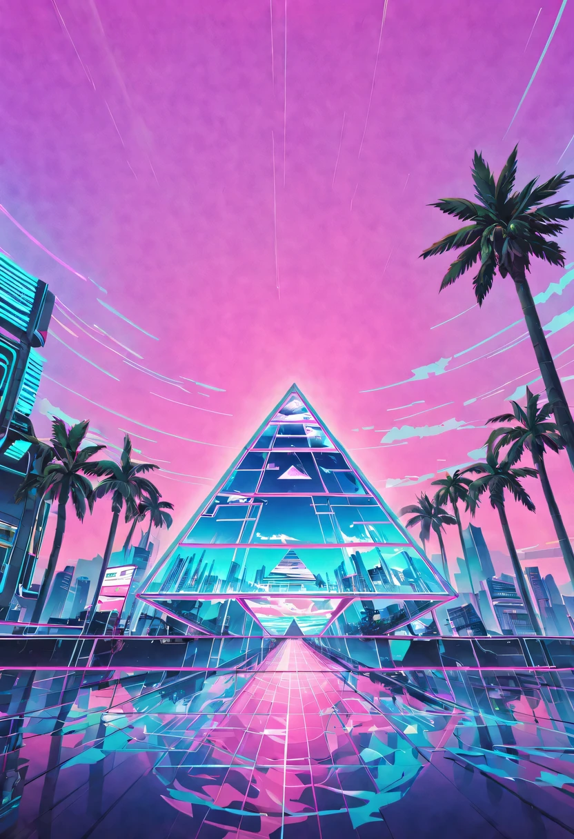 vaporwave头部和身体分开, David sculpture interior, double contact, 商品ocean报,cyberpunk city in background, Ink punk, Colorful neon lights，futuristic city, English title，fantasy, matrix, desert, ocean, pyramid,Screen close-up,coconut tree, 24th century,Strong psychedelic colors and retro-future decadence,distressed and stylized, illusory、Collage、No order，dystopian、Lo-Fi、sample fusion jazigital、chiptune、Fault art、futuristic、High quality、dematerialized art、retro tech、Surrealism,vaporwave nostalgia, very vaporwave, maximalist vaporwave, vaporwave, vaporwave!, vaporwave aesthetics, cyberpunk vaporwave, 90s aesthetic, vaporwave art, 90s aesthetic, 90's aesthetic, hip hop vaporwave, vaporwave aesthetic, vaporwave cartoon,