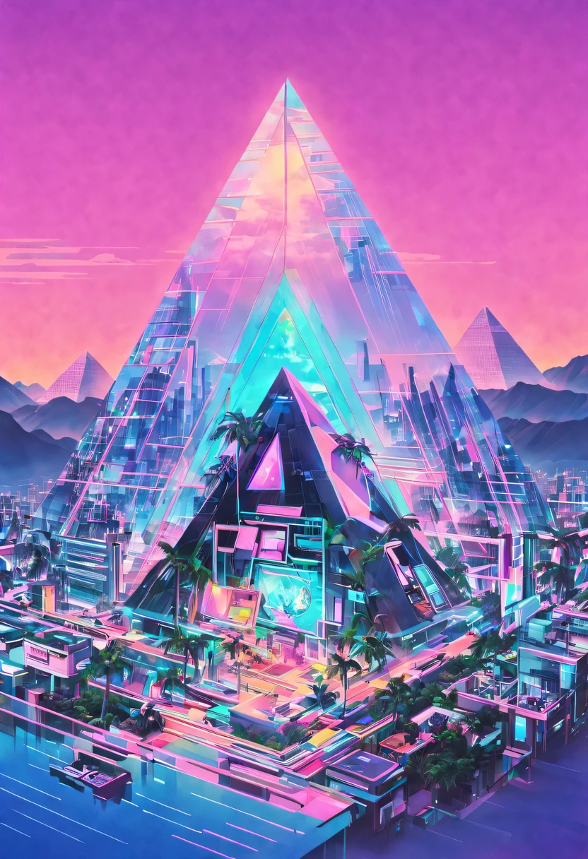 vaporwave头部和身体分开, David sculpture interior, double contact, 商品ocean报,cyberpunk city in background, Ink punk, Colorful neon lights，futuristic city, English title，fantasy, matrix, desert, ocean, pyramid,Screen close-up,coconut tree, 24th century,Strong psychedelic colors and retro-future decadence,distressed and stylized, illusory、Collage、No order，dystopian、Lo-Fi、sample fusion jazigital、chiptune、Fault art、futuristic、High quality、dematerialized art、retro tech、Surrealism,vaporwave nostalgia, very vaporwave, maximalist vaporwave, vaporwave, vaporwave!, vaporwave aesthetics, cyberpunk vaporwave, 90s aesthetic, vaporwave art, 90s aesthetic, 90's aesthetic, hip hop vaporwave, vaporwave aesthetic, vaporwave cartoon,