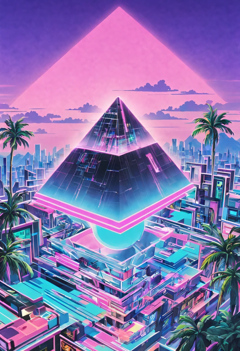 vaporwave头部和身体分开, David sculpture interior, double contact, 商品ocean报,cyberpunk city in background, Ink punk, Colorful neon lights，futuristic city, English title，fantasy, matrix, desert, ocean, pyramid,Screen close-up,coconut tree, 24th century,Strong psychedelic colors and retro-future decadence,distressed and stylized, illusory、Collage、No order，dystopian、Lo-Fi、sample fusion jazigital、chiptune、Fault art、futuristic、High quality、dematerialized art、retro tech、Surrealism,vaporwave nostalgia, very vaporwave, maximalist vaporwave, vaporwave, vaporwave!, vaporwave aesthetics, cyberpunk vaporwave, 90s aesthetic, vaporwave art, 90s aesthetic, 90's aesthetic, hip hop vaporwave, vaporwave aesthetic, vaporwave cartoon,