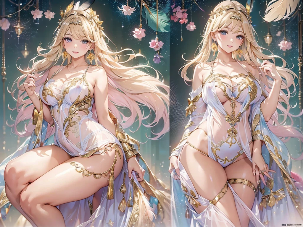 去最高のmasterpiece、beautiful美しさ, 3D two-dimensional, rich, blonde, skirt, stockings, high heels, poison、star、star、(Highly detailed CG Unity 8K wallpaper),(masterpiece), (最high quality), (Super detailed), (best work),(best shadow), (sharp eyeliner, eye shadow, fine eye:1.1), (超High resolution,realistic,最high quality,realistic),(8K,RAW photo,最high quality,マstarプル),mature woman、sensual curves、huge breasts、thighs、bubble、お尻のmasterpiece, 最high quality, Super detailed, full body shot, mature woman, beautiful mature woman, nightgown and underwear, enchanting smile, thick lips, Chubby lips, blush, looking at the viewer, provocative expression, beautiful髪型, cleavage, Plump、curvy hips、attractive face、sexy lingerie、an inviting gaze、Expression of emotions、Lewd underwear、(((erotic see-through lingerie set)))、Standing position、gorgeous accessories 、big breastsの女性, bare shoulders, golden hair, colored feather, metal ornaments, colored flowers, particle, light, (masterpiece, 最high quality, 最high quality, official art, beautiful and aesthetic:1.2), (1 girl:1.3), very detailed,(fractal art:1.1),(colorful:1.1)、(flowers:1.3),most detailed,(zentangle:1.2), (dynamic pose), (abstract background:1.3), (shiny skin), (lots of colors :1.4), ,(earrings:1.4), (feather:1.4),masterpiece, 最high quality, Super detailed, 30~40 years, full body shot, beautiful 、various hairstyles,gold headband,plump breasts,beautiful butt,greek clothing,Tulle covers the breasts,perfectly proportioned, detailed clothing details,marble,god statue,cinematic lighting, film grain, 8K, masterpiece, Super detailed, high detail, high quality, High resolution,(((NSFW:1.2)))、exposed chest、Openwork decoration,(((see through dress)))、(((解剖学的に正しいbody))) , 最high quality, Super detailed, (((Lewd underwear)))、raise your butt, from below, (((R-18)))、Hakari、thighs, big breasts, Are standing, cowboy shot, blush, (((1 girl))), (masterpiece:1.3), (High resolution), (8K), (very detailed), perfect face, Nice eye and face, (((最high quality))), (Super detailed), detailed face and eye, (alone), High resolution、beautifuleye,(((sexy pose)))、(((整ったbig breasts)))、((beautiful eye))、luxury、(((超High resolution)))、(((detailed description)))、(((ぽっちゃりbody型)))、(((解剖学的構造に一致したbodyの部位)))、beautiful長いまつ毛、バランスのとれたbody型,2 feet、Just the right size for your legs and arms、Fishnet tights、glamorous、(((Clear white and black eye)))、lipstick、Sparkling、(Undistorted face, eye, body)、jewelry、gem、(長くカールしたbeautifulまつ毛)、(((バランス良いbeautiful胸)))、(transparent, Exquisite skin:1.2)、(((完璧なglamorousボディー)))、actress face、Super beautiful、cute smile、Healing beauty、Flower shower、完璧なeye、realistic depiction、super sexy、shiny、glamorous、double eyelids、Good dark compensate、compensate、ぼやけていないeye