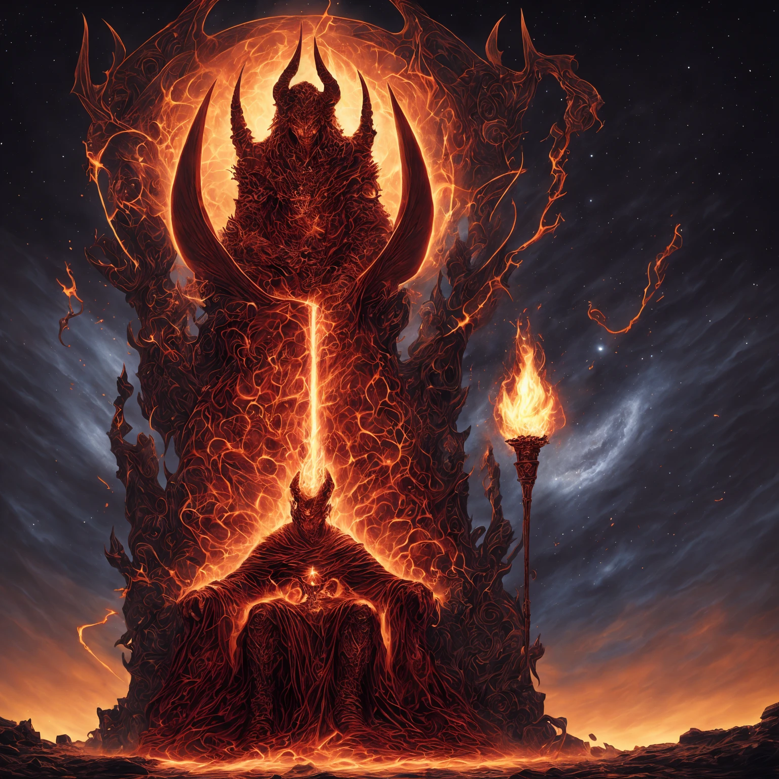 Satan, master of the cosmic throne
Darkness, essence of your light
I rise ignited by your torch
Sacred wisdom from the star