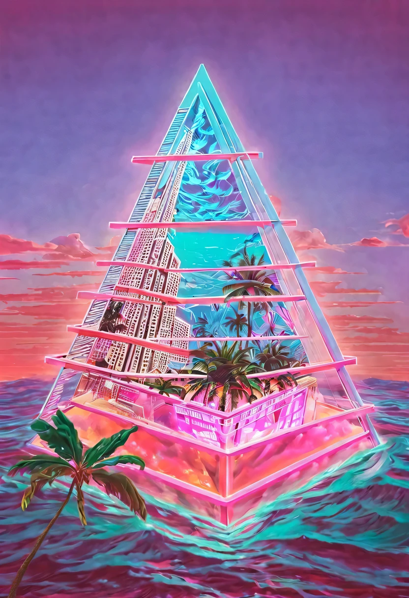 vaporwave头部和身体分开, David sculpture interior, double contact, 商品ocean报,cyberpunk city in background, Ink punk, Colorful neon lights，futuristic city, English title，fantasy, matrix, desert, ocean, pyramid,Screen close-up,coconut tree, 24th century,Strong psychedelic colors and retro-future decadence,distressed and stylized, illusory、Collage、No order，dystopian、Lo-Fi、sample fusion jazigital、chiptune、Fault art、futuristic、High quality、dematerialized art、retro tech、Surrealism,vaporwave nostalgia, very vaporwave, maximalist vaporwave, vaporwave, vaporwave!, vaporwave aesthetics, cyberpunk vaporwave, 90s aesthetic, vaporwave art, 90s aesthetic, 90's aesthetic, hip hop vaporwave, vaporwave aesthetic, vaporwave cartoon,