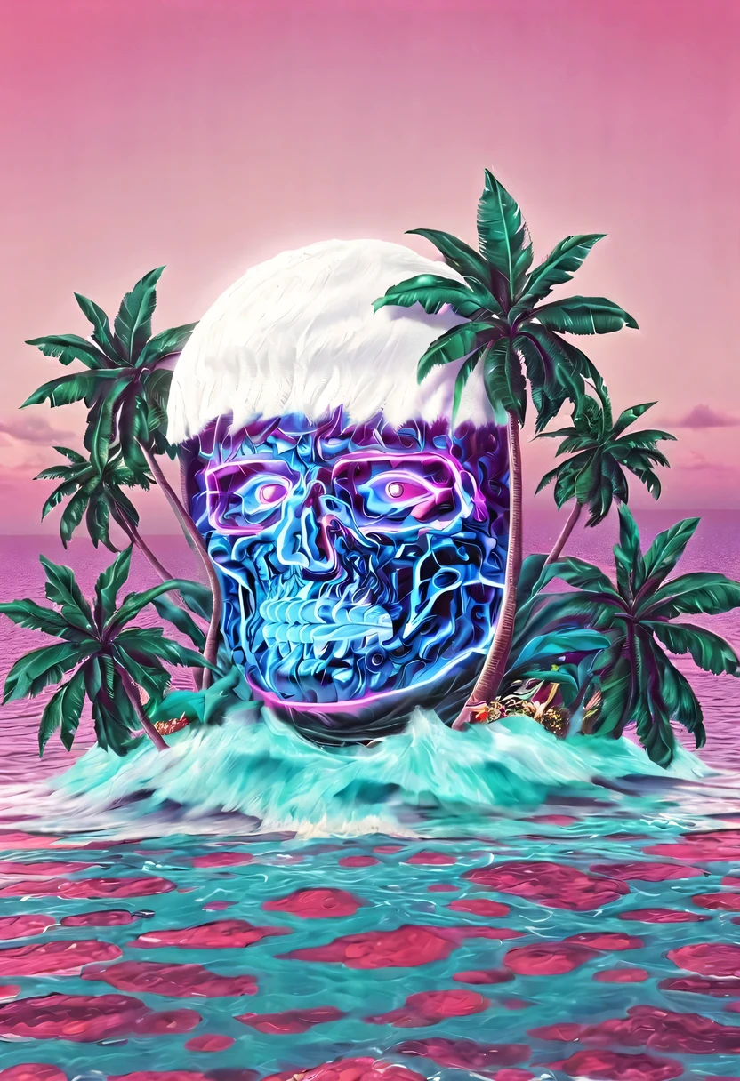 vaporwave头部和身体分开, David sculpture interior, double contact, 商品ocean报,cyberpunk city in background, Ink punk, Colorful neon lights，futuristic city, English title，fantasy, matrix, desert, ocean, pyramid,Screen close-up,coconut tree, 24th century,Strong psychedelic colors and retro-future decadence,distressed and stylized, illusory、Collage、No order，dystopian、Lo-Fi、sample fusion jazigital、chiptune、Fault art、futuristic、High quality、dematerialized art、retro tech、Surrealism,vaporwave nostalgia, very vaporwave, maximalist vaporwave, vaporwave, vaporwave!, vaporwave aesthetics, cyberpunk vaporwave, 90s aesthetic, vaporwave art, 90s aesthetic, 90's aesthetic, hip hop vaporwave, vaporwave aesthetic, vaporwave cartoon,