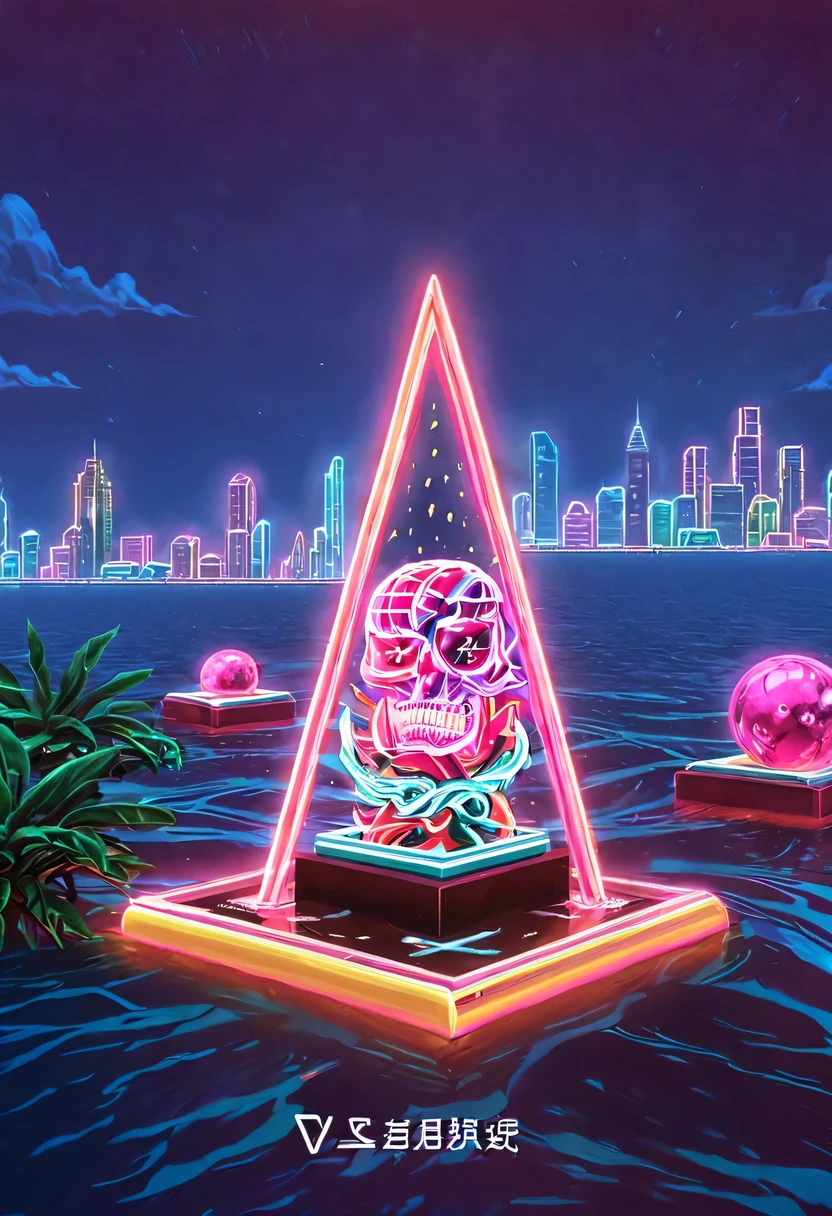 vaporwave头部和身体分开, Sculpture interior, double contact, 商品ocean报,cyberpunk city in background, Ink punk, Colorful neon lights，futuristic city, logo，fantasy, matrix, desert, ocean, pyramid,Screen close-up,coconut tree, 24th century,Strong psychedelic colors and retro-future decadence,distressed and stylized, illusory、Collage、No order，dystopian、Lo-Fi、sample fusion jazigital、chiptune、Fault art、futuristic、High quality、dematerialized art、retro tech、Surrealism,vaporwave nostalgia, very vaporwave, maximalist vaporwave, vaporwave, vaporwave!, vaporwave aesthetics, cyberpunk vaporwave, 90s aesthetic, vaporwave art, 90s aesthetic, 90's aesthetic, hip hop vaporwave, vaporwave aesthetic, vaporwave cartoon, High resolution textures,All sorts (masterpiece:1.2), best quality, (super detailed, most detailed:1.2),