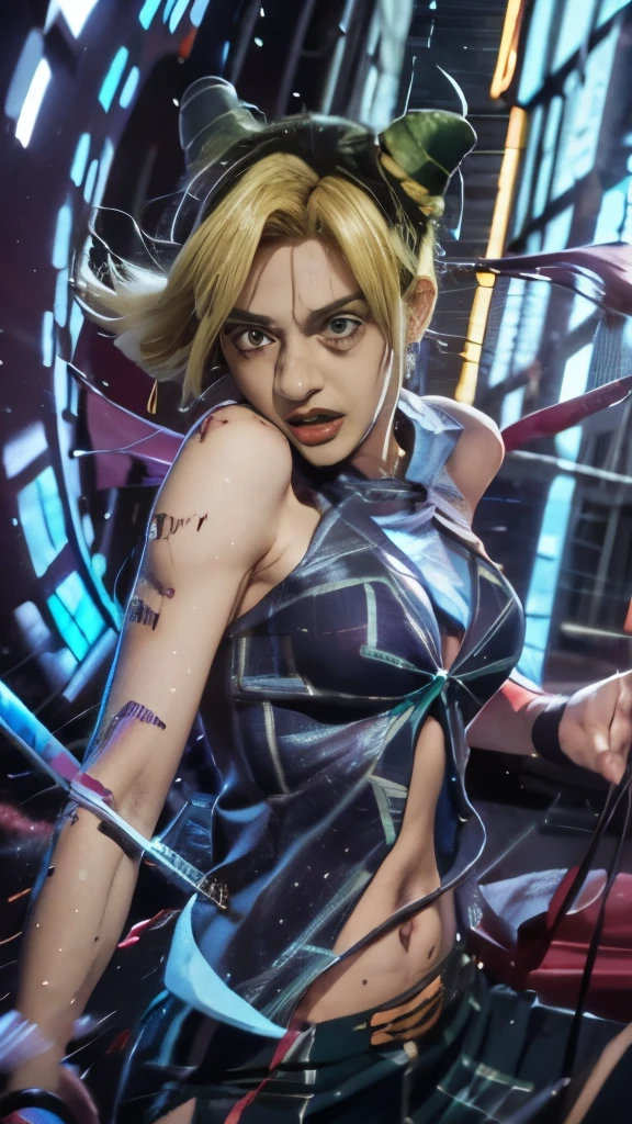 anime girl with a sword and a blue ring, demon slayer rui fanart, demon slayer artstyle, epic anime style, advanced digital anime art ”, annie leonhart in a neon city, trigger anime artstyle, key anime art, anime epic artwork, high quality colored sketch, official artwork, annie leonhart, sanji, detailed digital anime art, striking manga artstyle