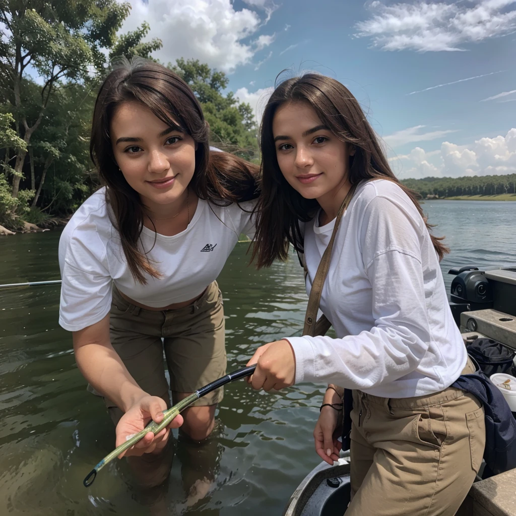 Beautiful girl fishing 