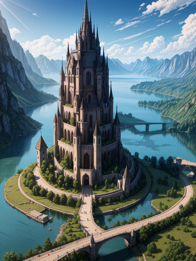 (((masterpiece、Highest image quality、highest quality、highly detailed unity 8kwallpaper)))、((fantasy))、monastery on the lake