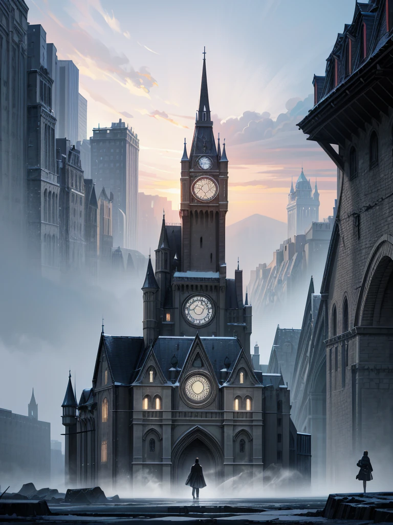 (((masterpiece、Highest image quality、highest quality、highly detailed unity 8kwallpaper)))、(A castle on a lonely island)、tower