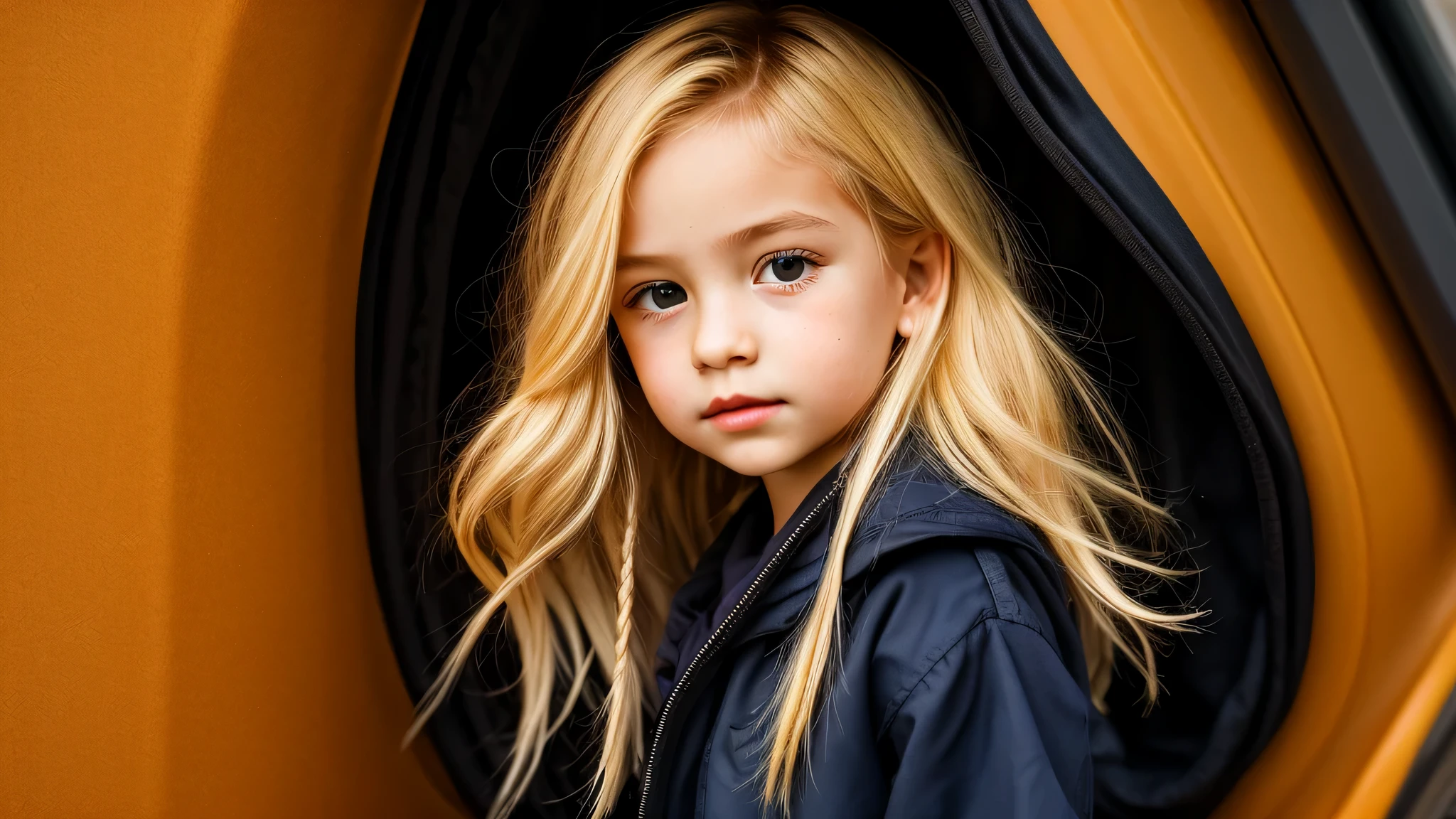 KIDS GIRL BLONDE hair in a BLACK , Aerially silks