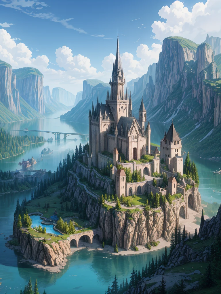 (((masterpiece、Highest image quality、highest quality、highly detailed unity 8kwallpaper)))、((fantasy))、monastery on the lake