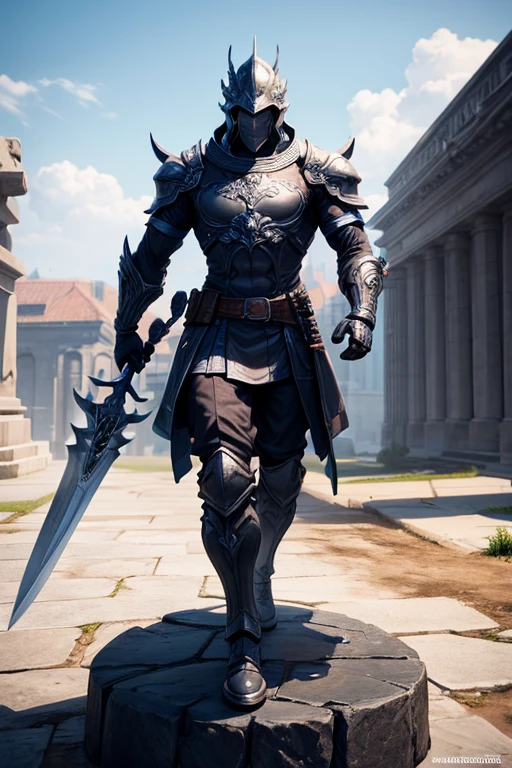 (best quality,4K,8k,high resolution,masterpiece:1.2),Super detailed,(actual,photoactual,photo-actual:1.37),fantasy figure sculpture,Major winners of the Zbrush competition,zbrush contest winner,Detailed humanoid creature,sculpted in zbrush,8k rendered 3D sculpture,Zbrush 3D rendering,Made with zbrush,Created with Zbrush,zbrush rendering,以高解析度 8k rendered 3D sculpture,With a sword、man wearing helmet,Statue of Alatalis