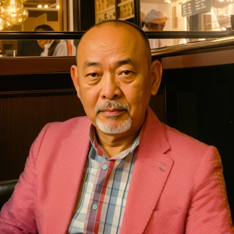 An arafi man sitting in a restaurant drinking wine, Taken in the early 2020s, amazing, shinya tsukamoto, art jiro matsumoto, joe hisaishi, kastuhiro otomo, shotaro ishinomori, Yasushi Nirasawa, kinu nishimura, yoji takeshige
