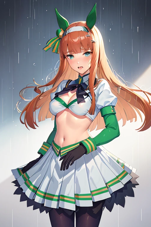 NSFW,sex,Copy Prompt (masterpiece:1.3), (8K, realistic, RAW photo, highest quality: 1.4), sharp focus: 1.2, beautiful woman with perfect body: 1.4, slim abdomen: 1.2, ((layered haircut)), (((huge breasts :1.4))), (No bra) (small and beautiful hard nipples), (thin, Damp buttons down the length of the shirt: 1.1), (rainで濡れた白いシャツ), (rain, street: 1.2), wet body: 1.1, Highly detailed face and skin texture, fine eyes, double eyelid, crying face,masterpiece, highest quality,masterpiece,realistic, Two men and two women,Silence Suzuka (umamusume),Silence Suzuka(racing),Uma Musume,horse ears,horse tail,orange hair,green eyes,long hair,ear covers,hair band,black gloves,black bowtie,Layered sleeves,Purple pantyhose,asymmetrical footwear,hugging each other,on grass, outdoor,running,speed line, From the side, strict, racing, angel wings,Exposed chest,Sucking a penis in your mouth, dripping from the mouth,
