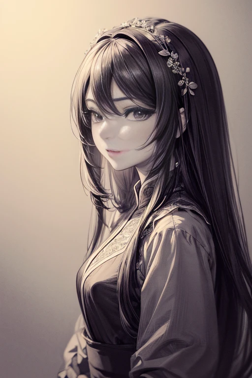 (best quality,4K,8k,high resolution,masterpiece:1.2),Super detailed,(actual,photoactual,photo-actual:1.37),Beautiful and delicate eyes,Beautiful and delicate lips,Extremely detailed eyes and face,long eyelashes,long hair woman,woman with tied hair,actual line art,line art portrait,beautiful line art,elegant art style,黑白sketch,女孩sketch,perfect lineart,高品质sketch,anime style painting,black and white line art,高品质sketch art,Traditional style,sketch,line art portrait,clean lineart,black and white detailed sketch