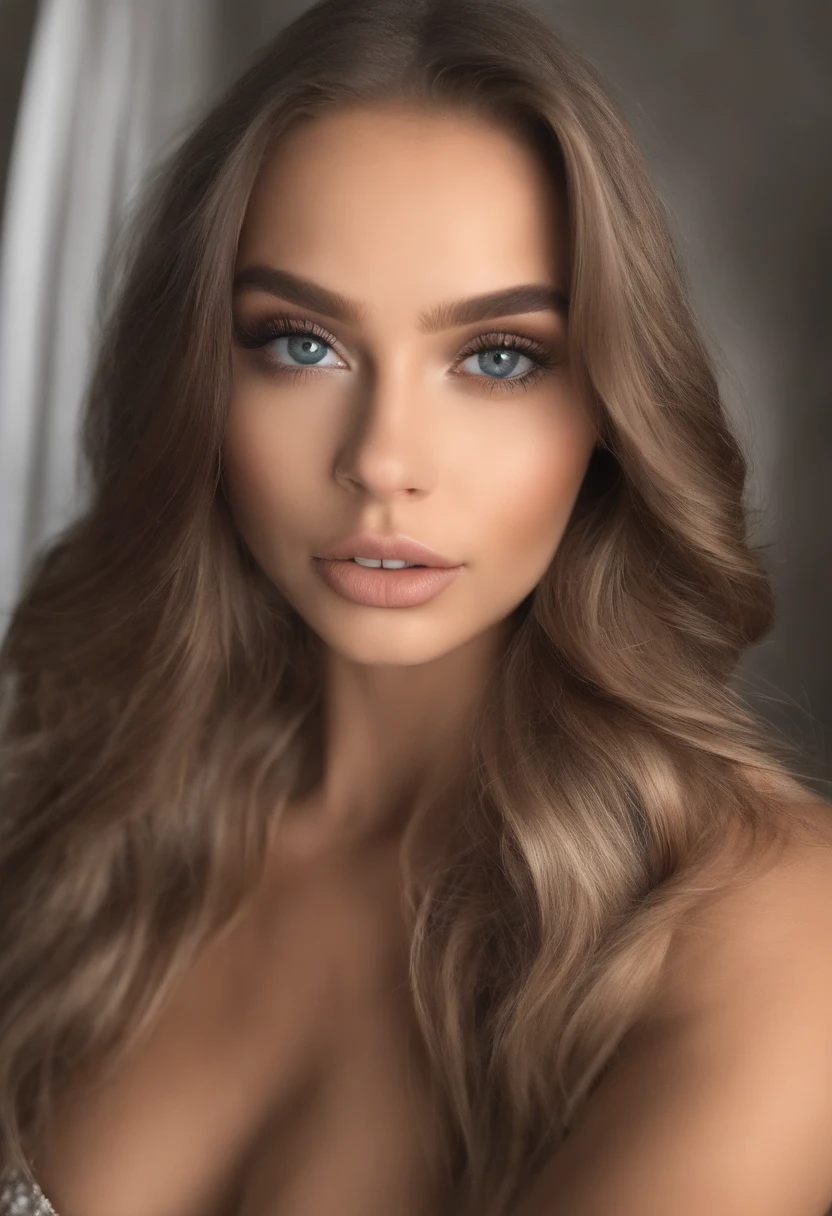 mulher arafada totalmente , sexy com olhos azuis, ultra realista, meticulosamente detalhado, Retrato de Sophie Mudd, cabelo loiro e olhos grandes, selfie de uma jovem, olhos do quarto, Violeta Myers, sem maquiagem, maquiagem natural, looking directly at the camera, cara com artgram, maquiagem sutil, impressionante foto de corpo inteiro ajoelhado na cama, no clube, busto de tamanho grande