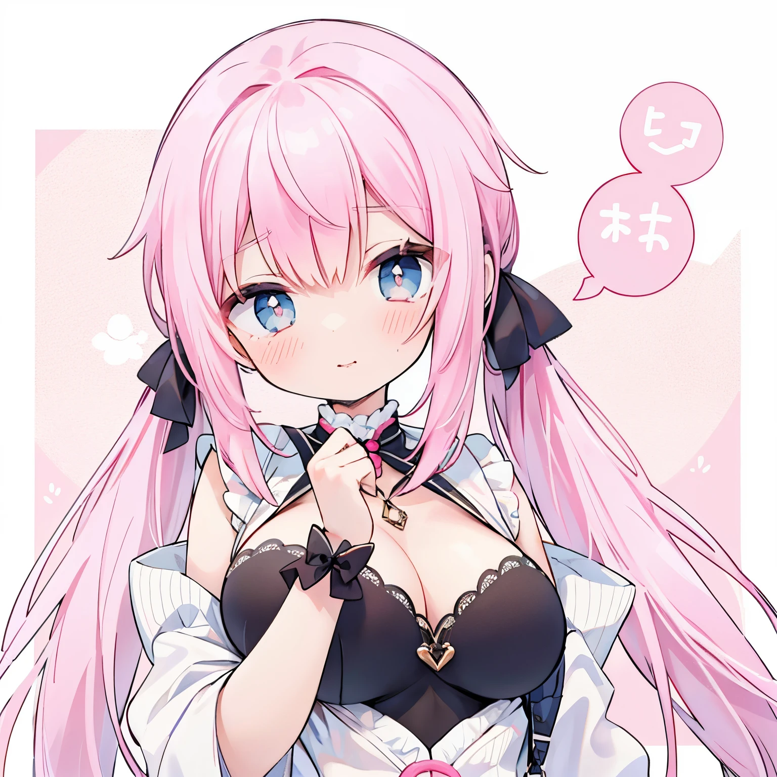 Pink Twin Tails!、cute!、big breasts、long hair、hair tied high、1 person、Azatoi
