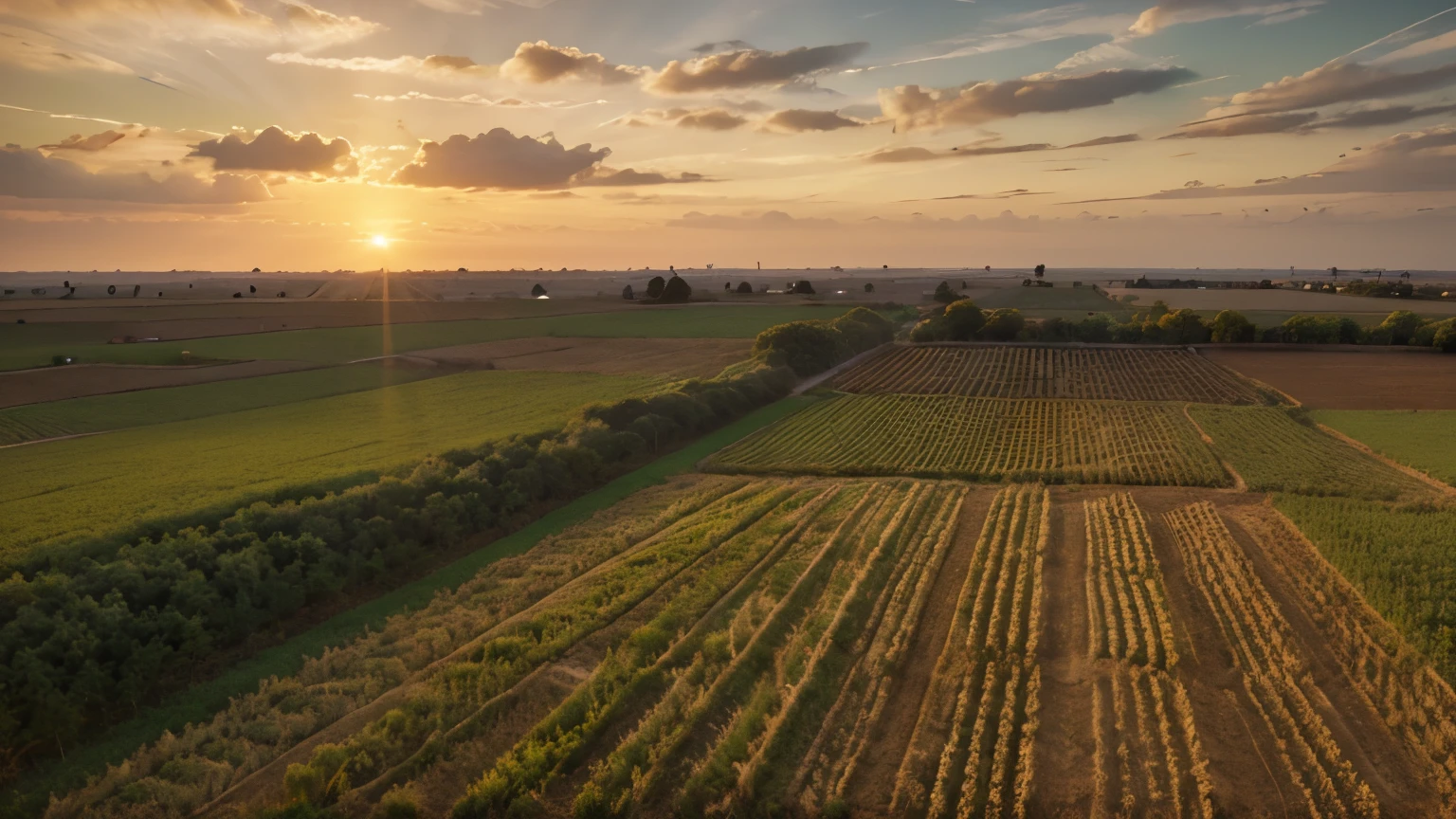 Landscape Shot of a corn cub in a farm land, Hausa, Gold Hour, Sunset, 4k, High res, Movie Opener, Preamble, Netflix