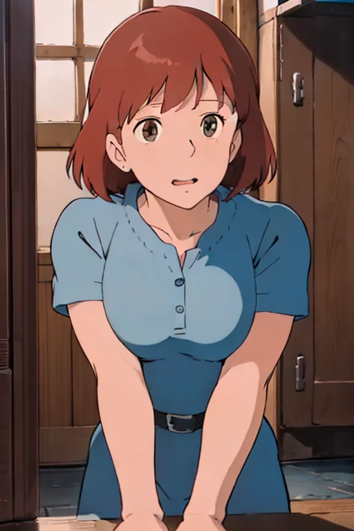 (masterpiece, best quality, high resolution, anime screencap, anime colored, 8k, photorealistic), Nausicaa, women, milf, wife, solo, brown hair, (looking at away), huge breasts, cleavage, (tubetop), upper body, forest, (perfect detailed anatomy, beautiful face&eyes, shiny skin, perfect body)