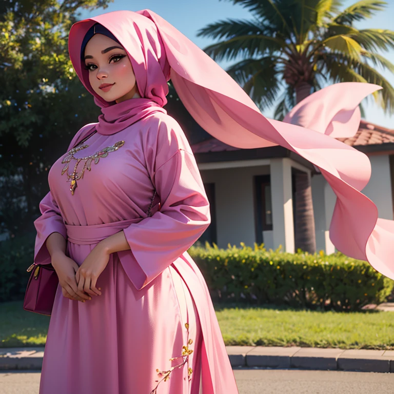 masterpiece, best quality, realistic, spring outfit, big loose outfit, malay girl with hijab, (Nur fazura:1.2),(fazura:1.3), (wearing baju kurung ),outdoor, magazine cover ,upper body, garden background, crowd behind, crowded garden, pastel color, professional lighting, bokeh,