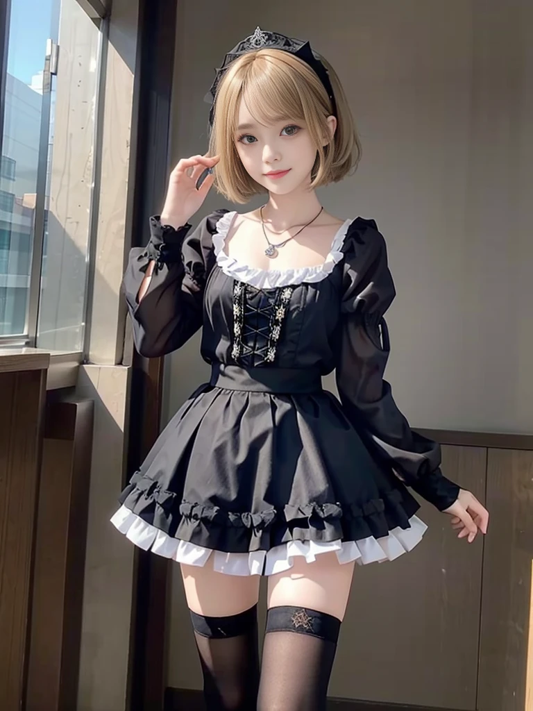 (8K, RAW, Professional, Best Quality, Masterpiece: 1.2), (Realistic, Photorealistic: 1.37), Ultra Detail, (Portrait), (Best Detail Skin: 1.2), (Best Detail Face: 1.2), Cinematic Lighting, 1 Girl, (Masterpiece), (Best Quality: 1.0), (Ultra High Definition: 1.0), Detailed Illustration, portrait, detail, girl, single, , detailed beautiful skin, slender, face focus, dim light, harsh theme, constriction, full anatomy, random hairstyle short hair, ultra high definition face, detailed eyes, mine system, goth loli, white soft clothes, choker, braided short boots, taut pointed, hair ornament, idol group uniform