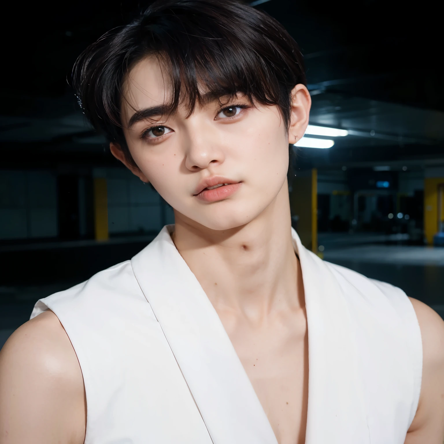 um close de uma pessoa com um vestido branco posando para uma foto, Jinyoung Shin, Kim Doyoung, cai xukun, inspirado em Bian Shoumin, Wonbin Lee, hyung tae, Jung Jaehyun, Yanjun Chengt, dez lee, de mim, Heise Jinyao, jia, Sha Xi, young pale angel, inspirado em jeonseok lee