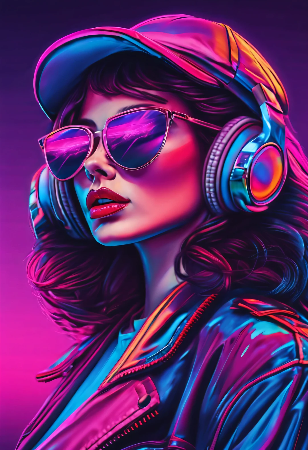 Synthwave style , portrait