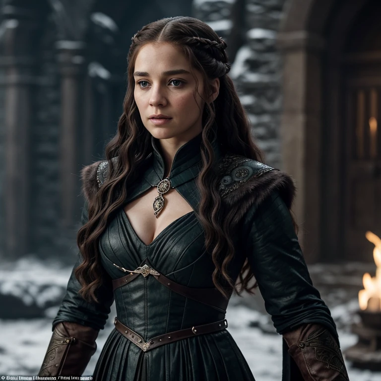 Foto RAW, Arya Stark, Extremely gorgeous lady, Arya Stark PLAYED BY MAISIE WILLIAMS, Queen Arya Stark, she a mature woman now, milf, sexy mediaeval battle dress, gladiator woman, body, 40 years old Woman, body revealing costumes, perky breast, big natural breast, erotic costumes, lusty physique, seductive figure can capture every people's attention, Game of thrones costumes, revealing captivating figure, Mediaeval costumes, revealing clothes, A tomboy, she would rather fence than dance, warrior queen , game of thrones screen caps, Game of Thrones Series, (pele altamente detalhada: 1.2), 8k UHD, DSLR, soft-lighting, alta qualidade, grain of film, Fujifilm XT3, flawless picture, highly detailed, detailed Beauty, intricate, 32k, sharp picture,