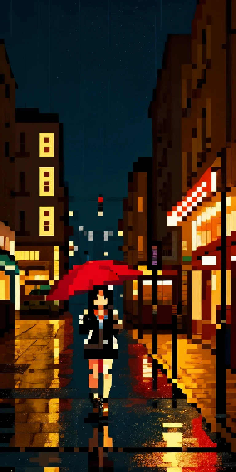 In the dimly lit and rainy nights, a woman in her twenties walks down a Paris street with an umbrella in the beautiful anime style of Alena Aenami. The raindrops glisten against the ground, casting a subtle reflection as the individual walks with a sense of solitude, shielded by the shelter of an umbrella. The atmosphere of the scene is further enhanced by the high-resolution quality of 8K, capturing every intricate detail and immersing the viewer in the experience.