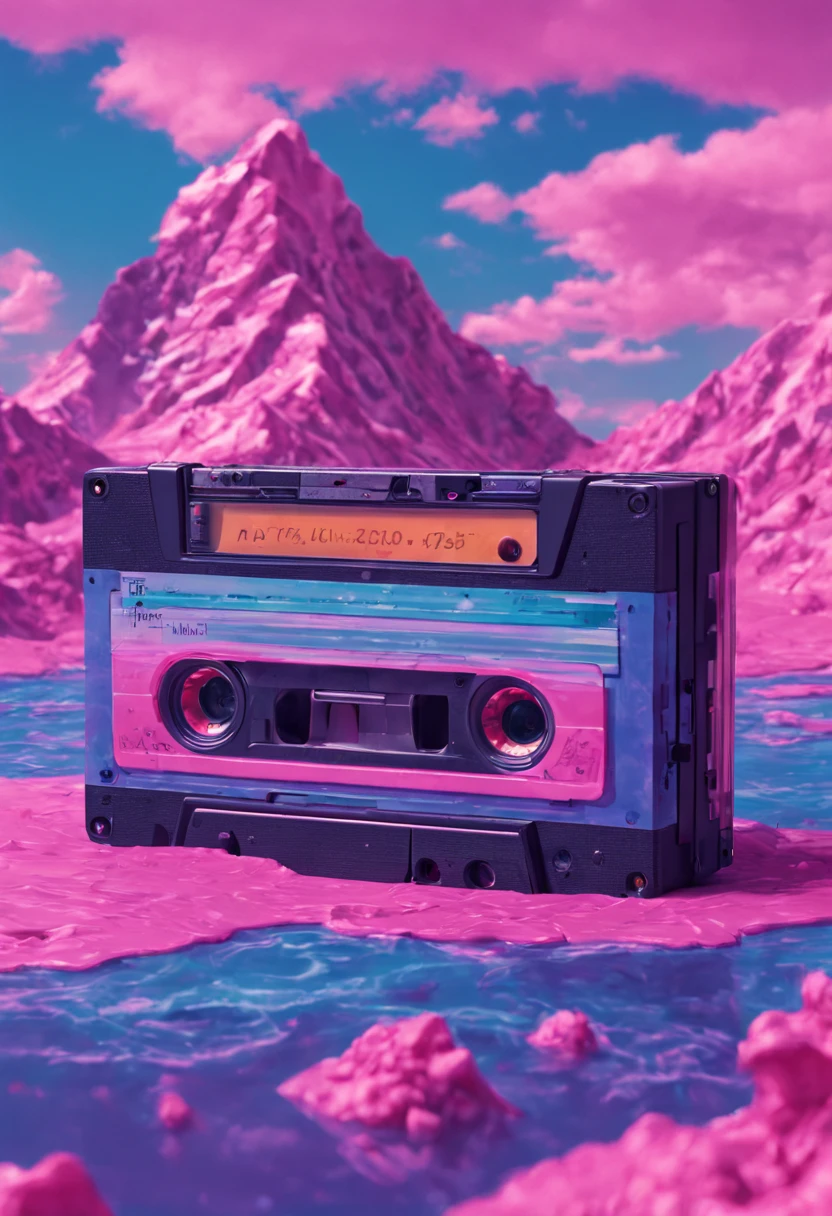 Cassette Tape Vaporwave, highly accurate realistic lifelike intricately detailed meticulous vibrant colorful ultradetailed. Epic cinematic brilliant stunning intricate meticulously detailed dramatic atmospheric maximalist digital matte painting