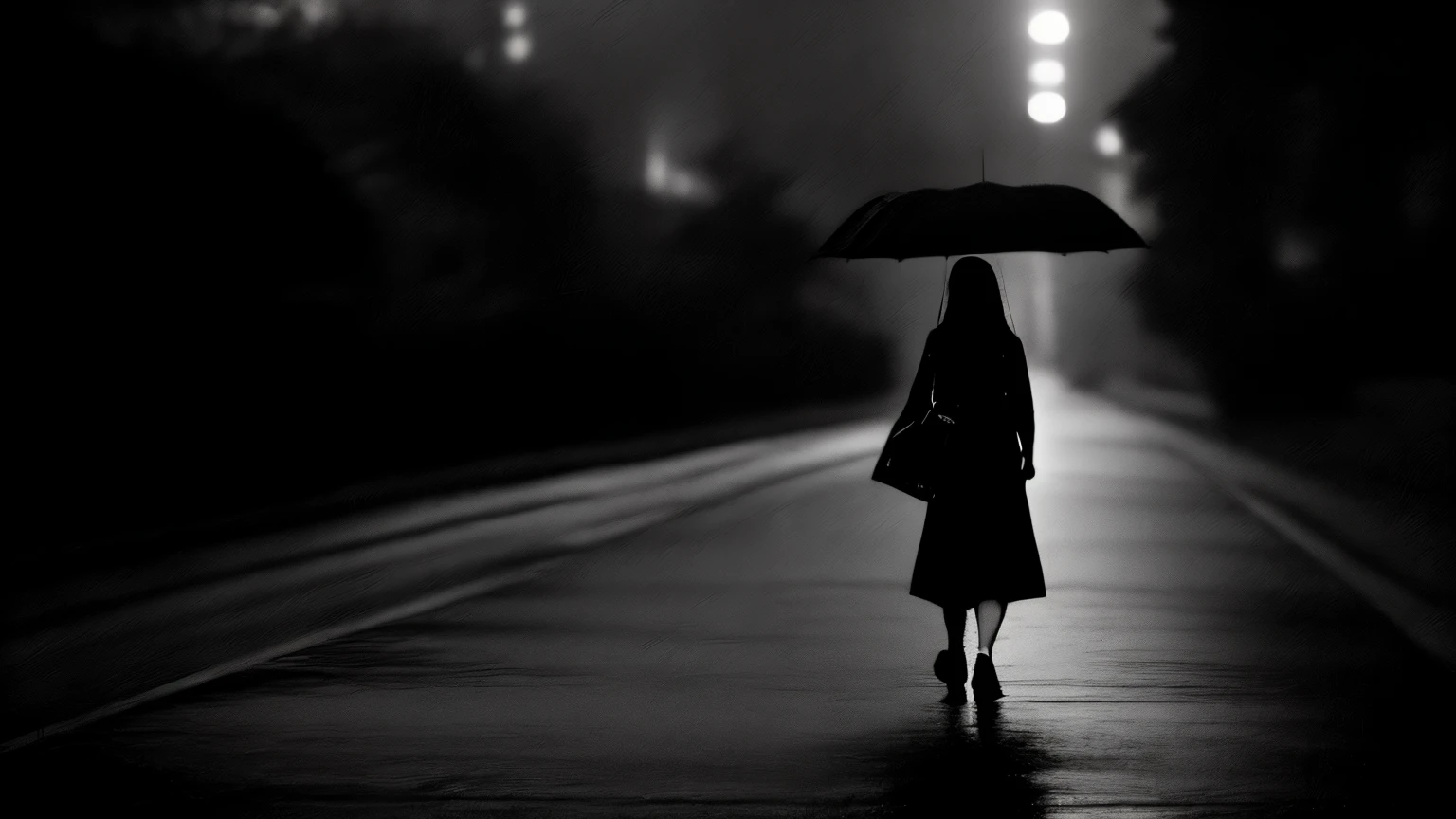 In the dimly lit and rainy nights, a woman in her twenties walks down a Paris street with an umbrella in the beautiful anime style of Alena Aenami. The raindrops glisten against the ground, casting a subtle reflection as the individual walks with a sense of solitude, shielded by the shelter of an umbrella. The atmosphere of the scene is further enhanced by the high-resolution quality of 8K, capturing every intricate detail and immersing the viewer in the experience.