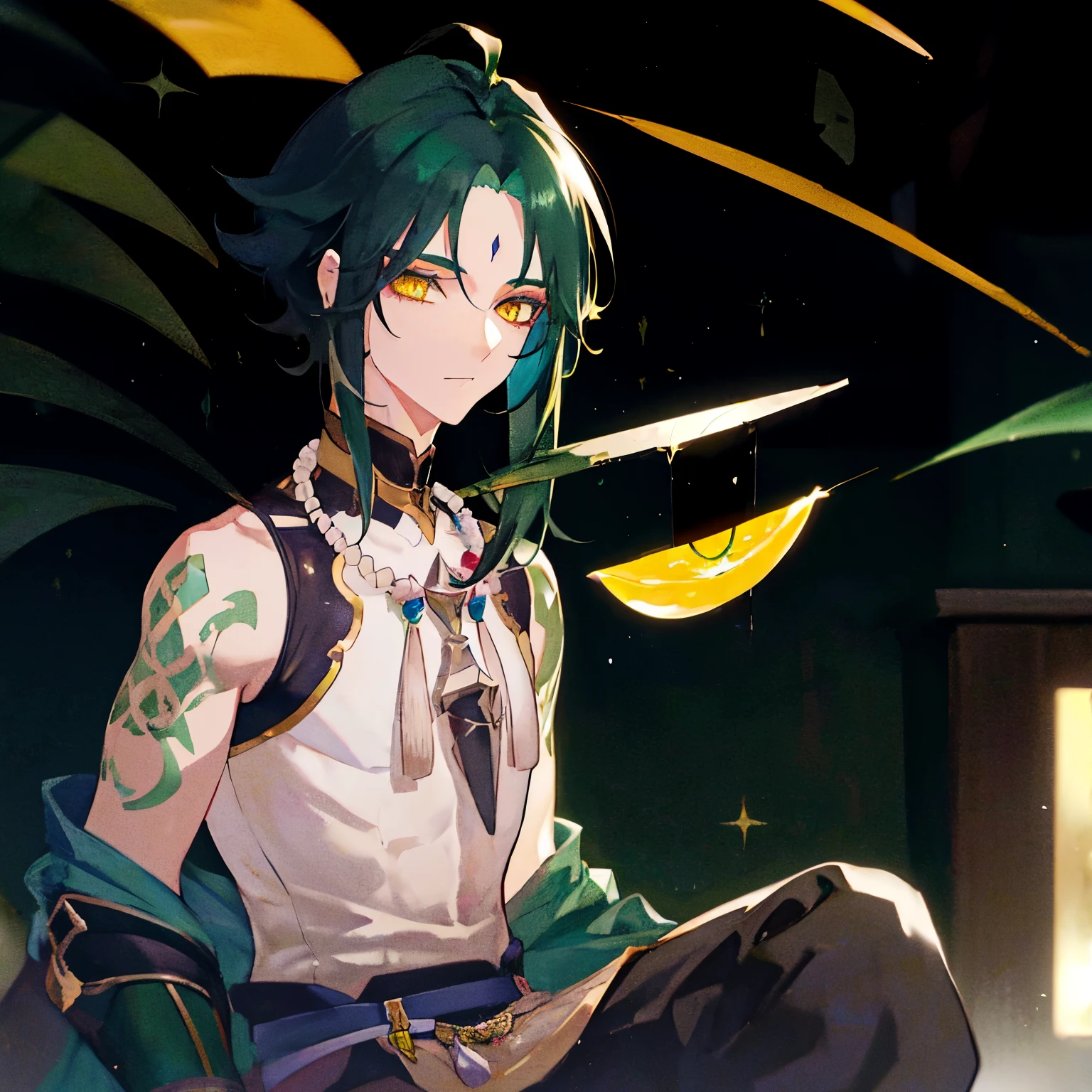 1 boy,dark green hair,highest quality,masterpiece,Excessive,yellow eyes,male focus,beautiful eyes,penis
