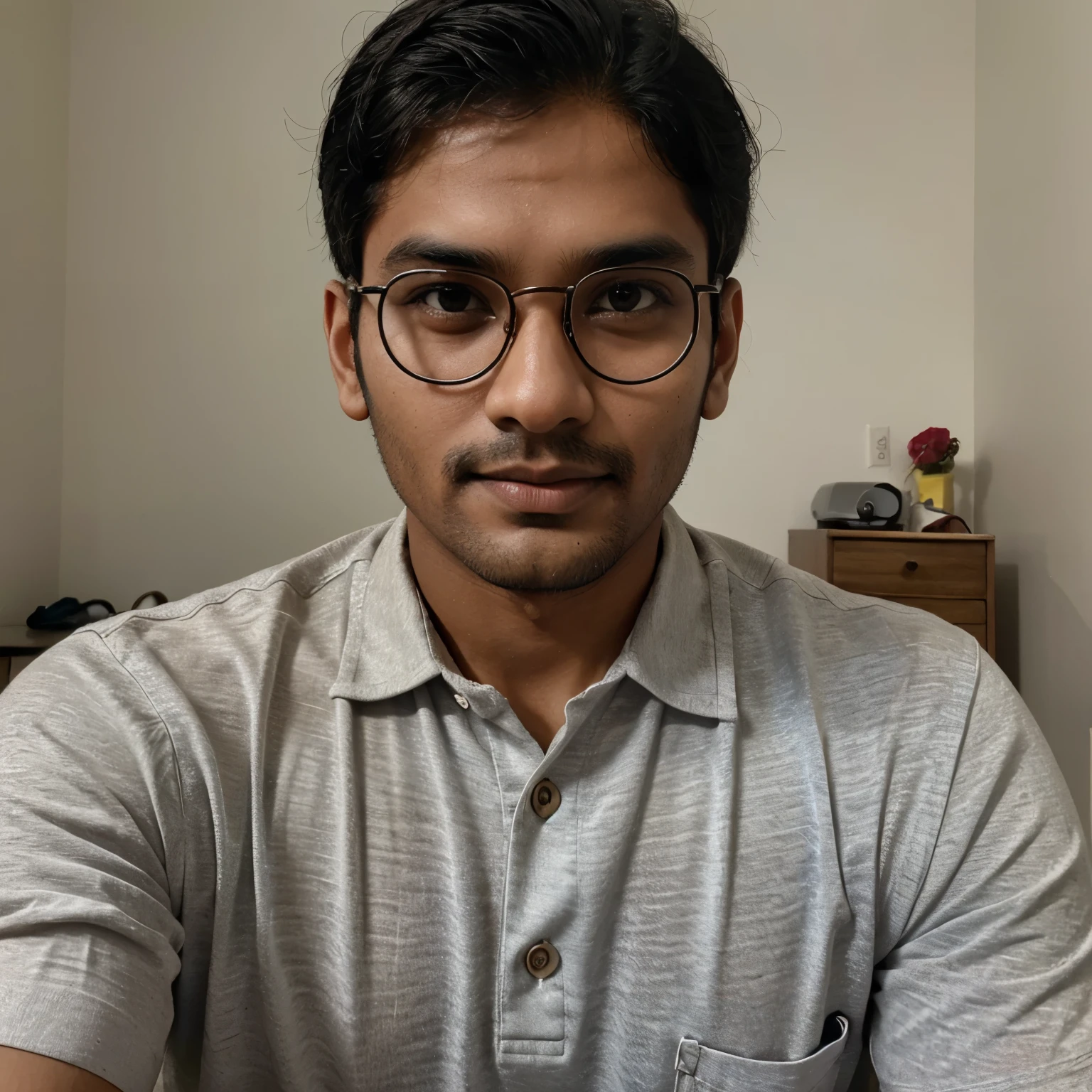 Indian man,28 years of age, spectacles, looking at the camera,cute,smart, realistic,8k,hyper realistic, clean shave, lighter skin tone