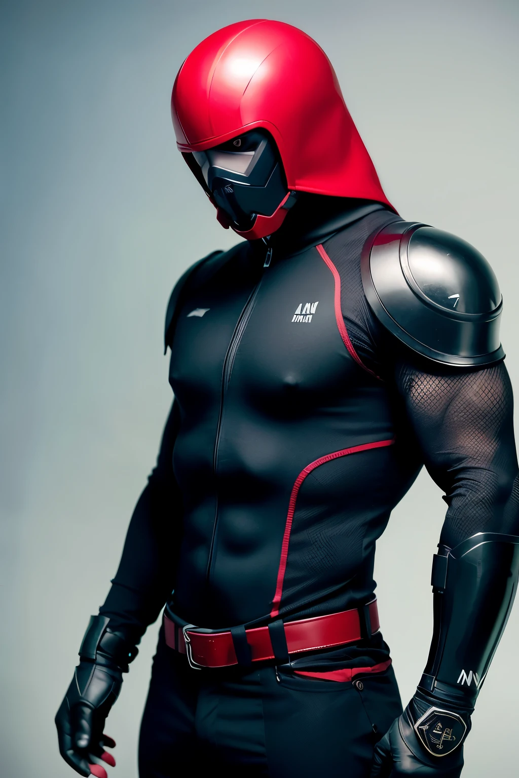 A man clad in a military costume with a hood, donning a black mask with a fiery red visor covers his features. His black hair is short and sleek, framing his face. With a lean build and minimal muscles, he exudes an air of mystery and intrigue.
Impeccable masterpiece, ultra high definition, (mysterious man:1.5), military uniform, hood, black mask with red visor, short black hair, minimal muscles, best quality, hyper-realistic, (suspenseful atmosphere:1.2)