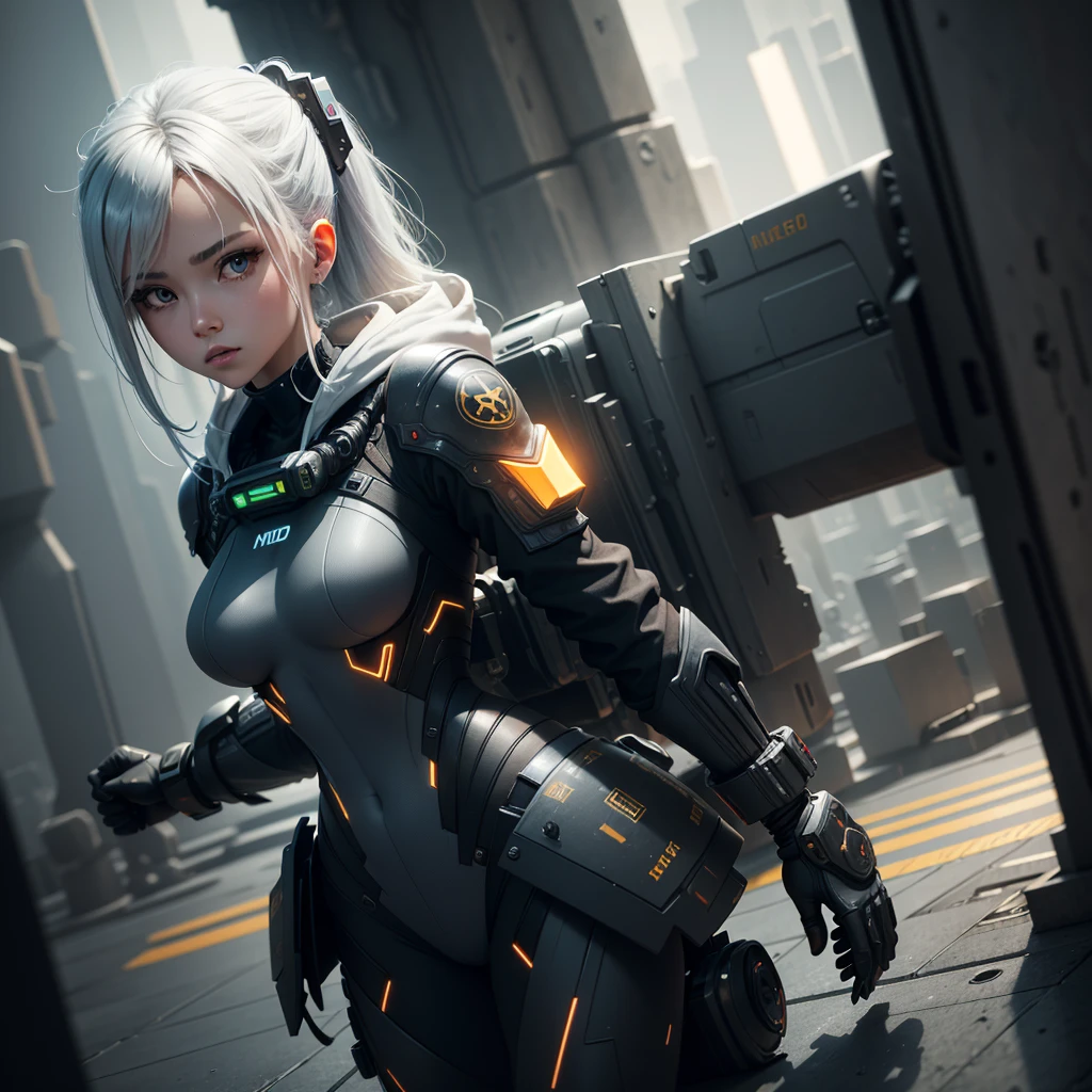best qualtiy,tmasterpiece,detail depiction:1.9,3D,A beautiful cyberpunk female image,High-density imagery,HighDynamicRange,Ray traching,NVIDIA RTX,Hyper-Resolution,Unreal 5,Subsurface scattering、PBR Texture、post-proces、Anisotropy Filtering、depth of fields、maximum definition and sharpness、Many-Layer Textures、Albedo e mapas Speculares、Surface coloring、Accurate simulation of light-material interactions、perfectly proportions、tightsuit、Perfect dissection、rendering by octane、Two-colored light、largeaperture、Low ISO、White balance、the rule of thirds、8K raw data、Realistic lighting,cold light,mechs,detail-rich