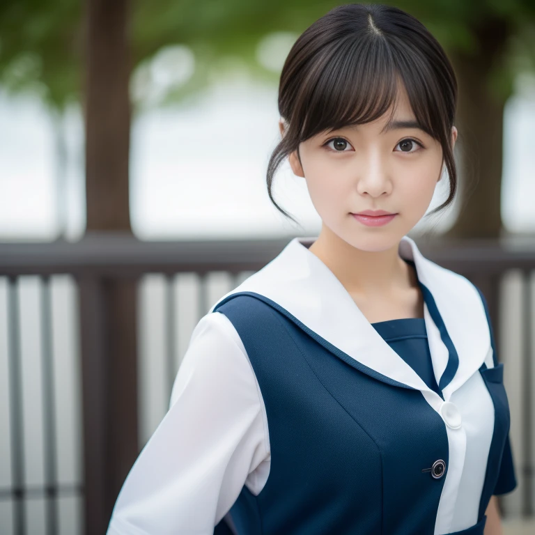 arafed asian woman in a sailor suit posing for a picture, Chiho, kimi takemura, narumi kakinouchi, seifuku, Yoshitomo Nara, motto hole, shikamimi, kotegawa yui, mayuri shiina, sakimi chan, marin kitagawa