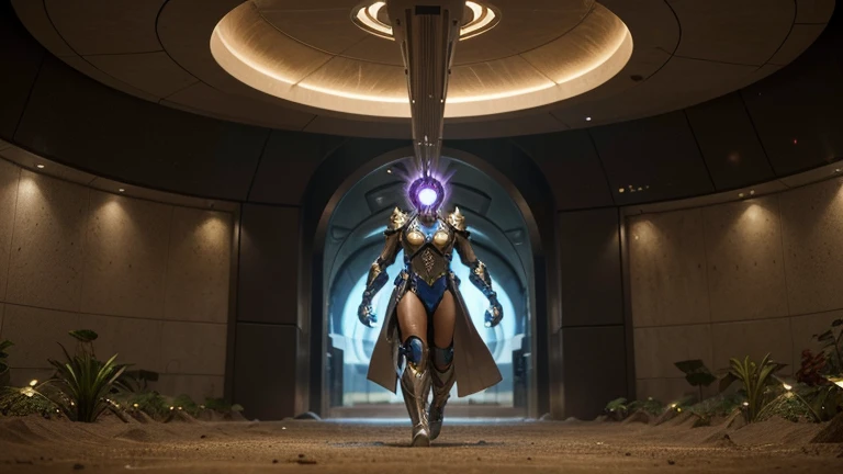 The intelligent inhabitants of Xyron are the Zyrites, a robust mechanical hybrid race adapted to the planet's adversities. They built their underground cities to escape the scorching heat and sandstorms. They use advanced technology to purify water and grow food in controlled environments.