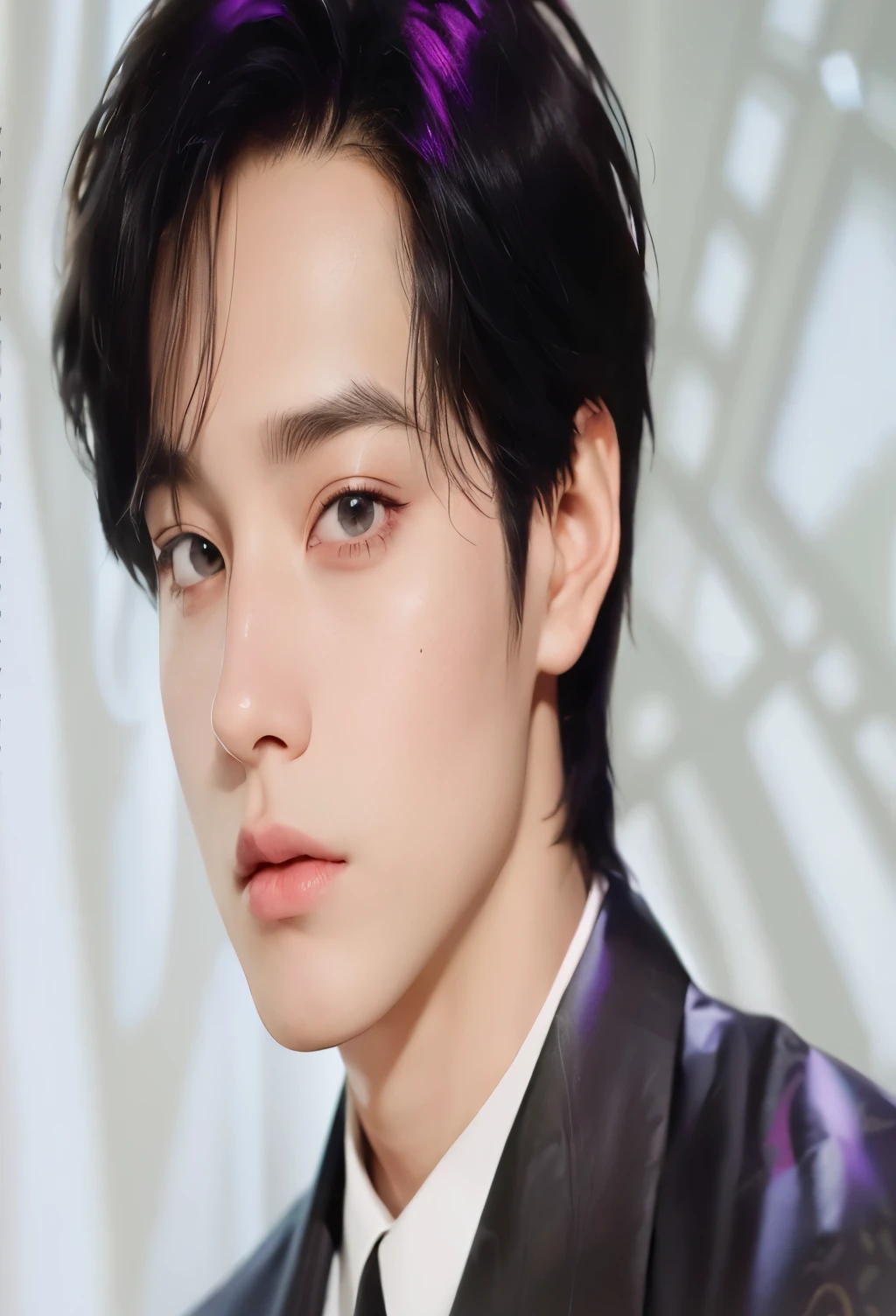 arafed image of a man with a tie and a suit, jungkook, young wan angel, portrait of jossi of blackpink, jung jaehyun, jia, fan art, hyung tae, portrait of kpop idol, wan adorable korean face, kim doyoung, jinyoung shin, jimin, beautiful young prince, lv, official photos, smooth in _ the background