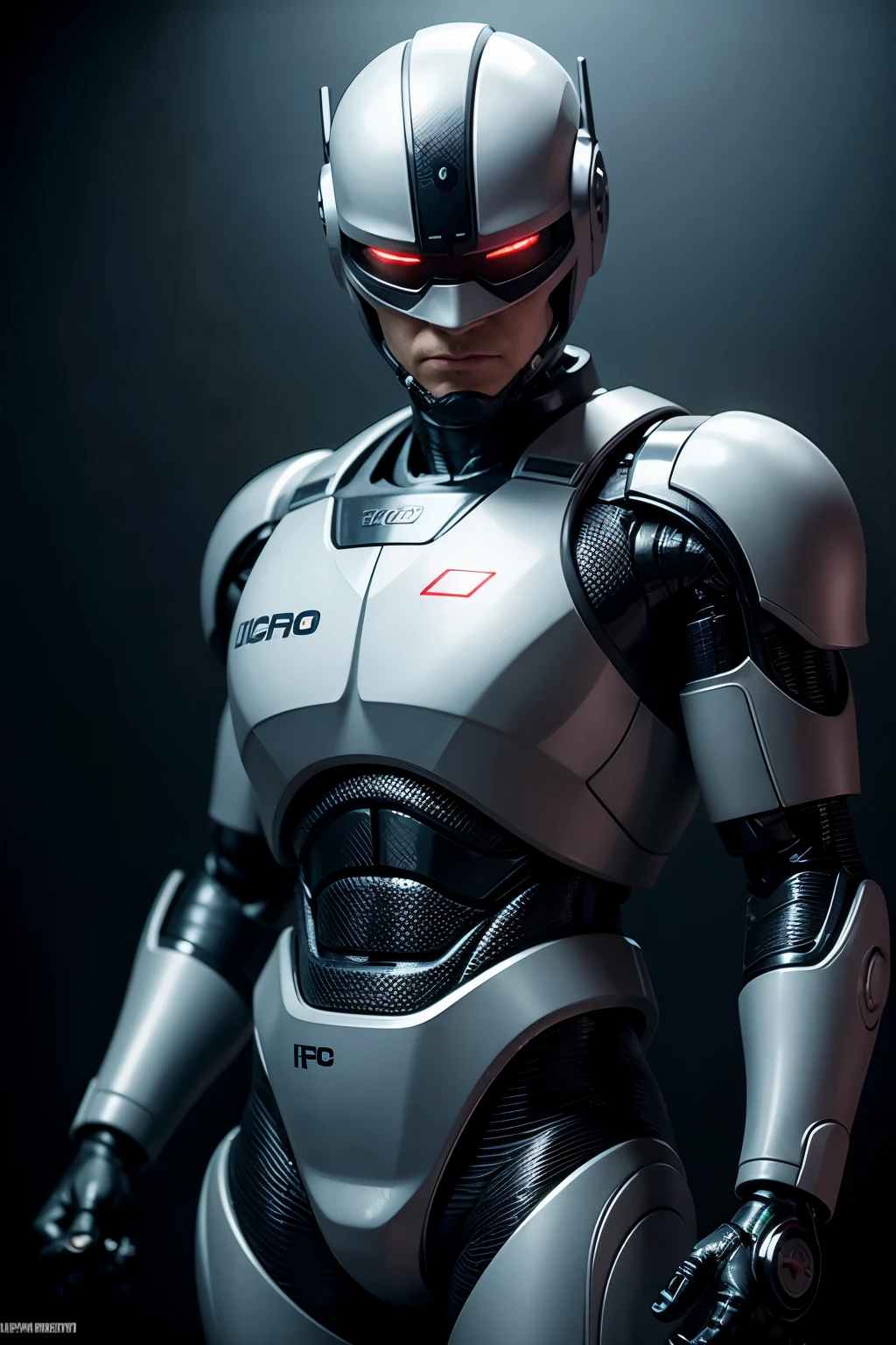 <lora:robocop19871987_v10:1> masterpiece, top quality, best quality, official art, (beautiful and aesthetic:1.3),extreme detailed,colorful,ice robot,, proportional eyes, (realistic:1.5), extremely detailed, hyper detailed, soft lighting, detailed background, extreme detail background, sharp details, beautiful face, symmetrical eyes, short red hair, short hair, red hair, green eyes, woman, high quality, (full body:1.3),