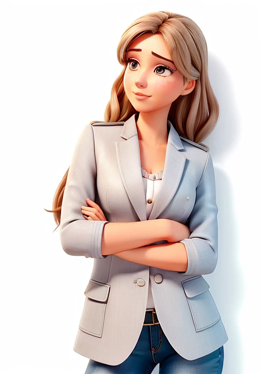 mulher arafa com jaqueta cinza e jeans posando para uma foto, retrato promocional, Aleksandra Waliszewska, garota de terno, Anastasia Ovchinnikova, Alina Ivanchenko, usando um blazer, Go ahead, garota de terno, woman in business suit, moleksandra shchaslyva, pose elegante e confiante, Blanca Alvarez