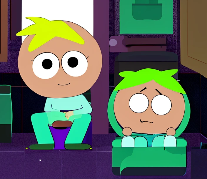 Happy Ending on 2049: Butters Stotch get creepy happy Face sitting on Toilet 