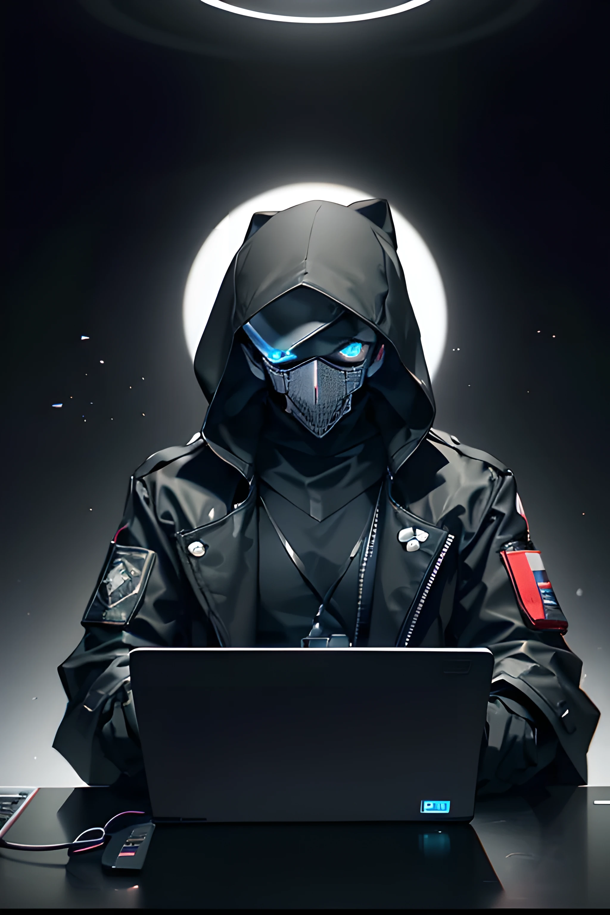 Watch Dogs hacks various electronic devices, as well as receiving and controlling information. genius hacker, who is trying to find people, who destroyed everything, what is dear to him, take revenge on them. grandfather on a jacket holding a laptop in a dark room a man in a mask with a skull in a realistic style is very strong