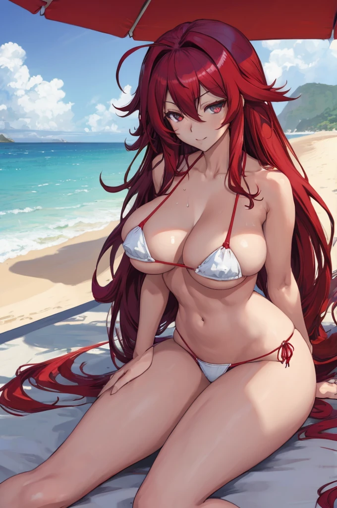 rias gremory on the beach , with sexy bikini,