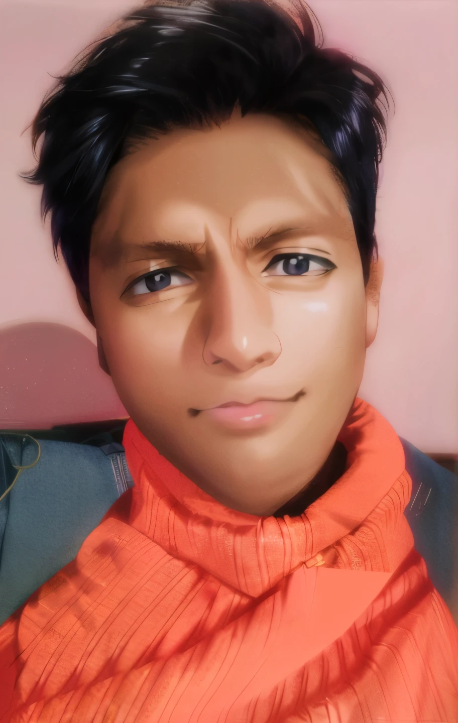 Cool anime style boy in coat,anime art