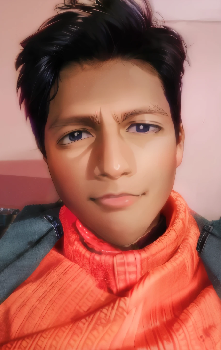 Cool anime style boy in coat,anime art