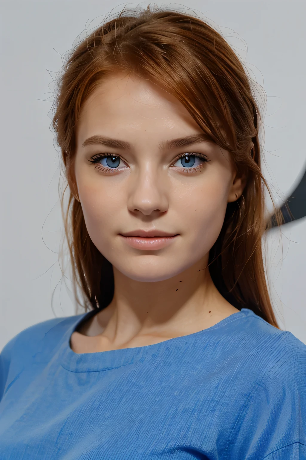 Femme Rousse aux yeux bleues visage magnifique