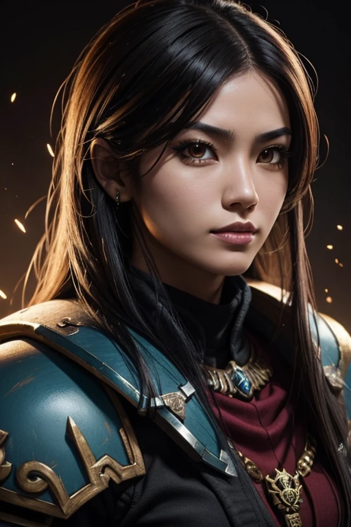 Portrait, warhammer 40k rogue trader, asian, female, dark hair