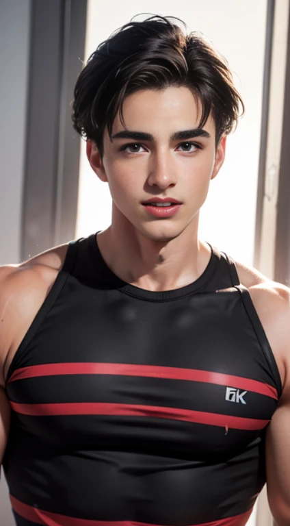 (((Men only))), ((head shot)), (Pietro Boselli), (((wearing a horizontal striped outfit ))), ((Handsome muscle man in his 20s)), (Big smile), (detaile: 1 in 1), Natural muscles, HIG quality, beautidful eyes, (Detailed face and eyes), (Face、: 1 / 2), Noise, Real Photographics, stand, ... ......................................................................................................................PSD, Sharp Focus, High resolution 8K, realisitic & Professional Photography, 8K UHD, Soft lighting, High quality, Film grain, FujifilmXT3